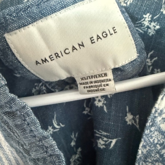 American Eagle Outfitters Blue Denim Button Down Shirt - Picture 6 of 9